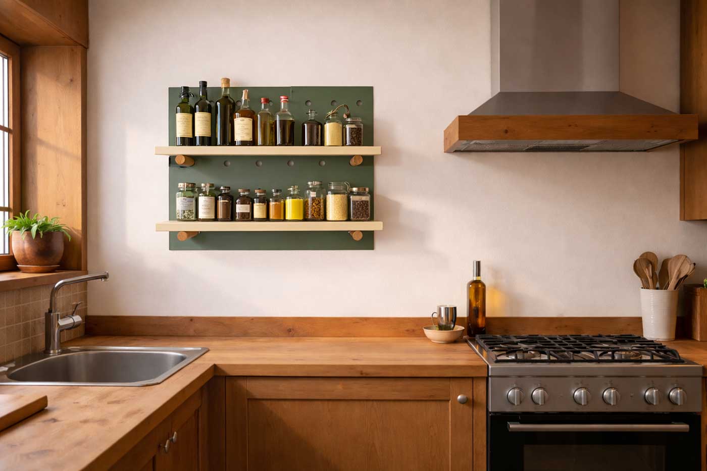 Steckwand-Regal in der Küche